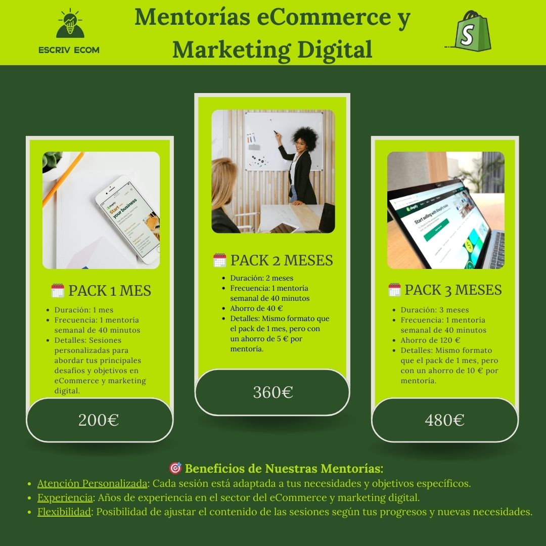 Mentorías Personalizadas en eCommerce y Marketing Digital - Escriv Ecom