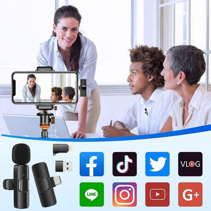 K9 Wireless Mobile Microphone - Compatible with iPhone and Android - Professional Quality for Videos, Podcasts and More