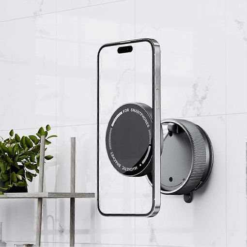 Soporte Magnético para Teléfono con Ventosa al Vacío – Diseño Compacto y Estable para Coche