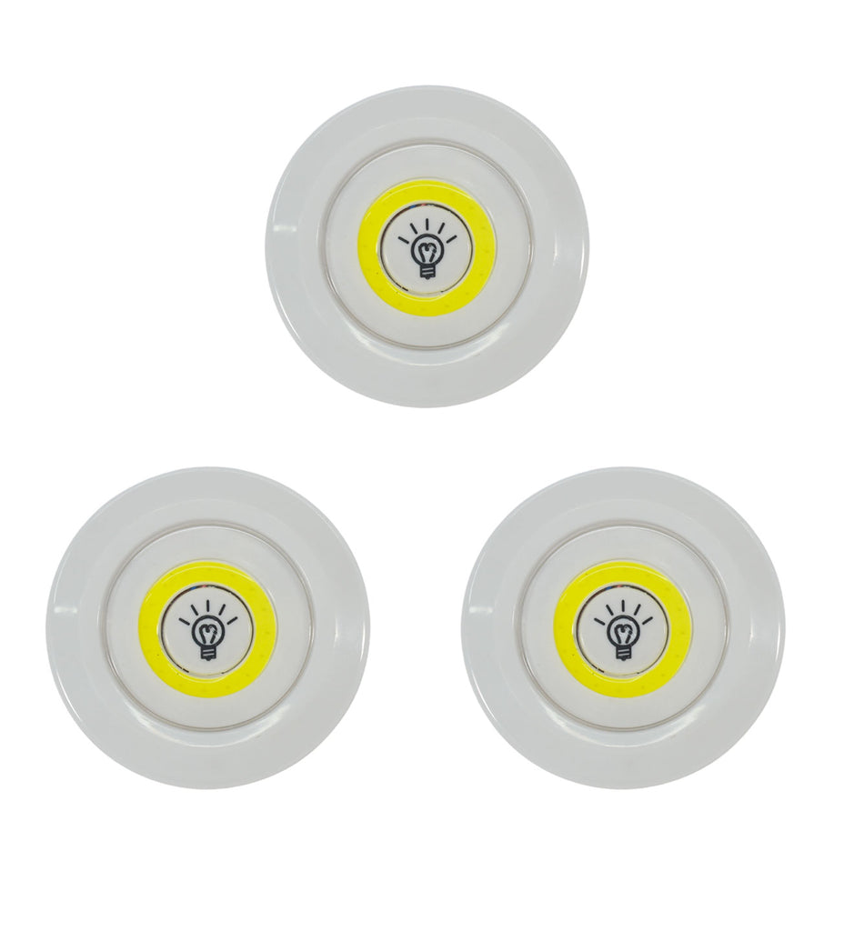 Conjunto de 3 Mini Luzes LED Internas com Controle Remoto - Iluminação Flexível e Fácil Instalação