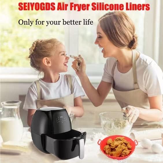 Molde de silicone para Air Fryer - Reutilizável e Antiaderente, Pacote com 2 Unidades