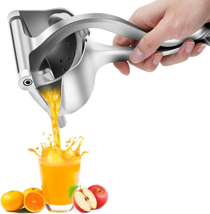 Stainless Steel Manual Fruit Juicer - Lemon and Orange Juicer with Removable Filter