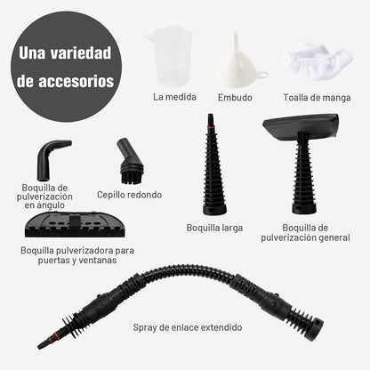 Multipurpose Portable Handheld Cleaning Steamer - With 9 Accessories for All Types of Surfaces