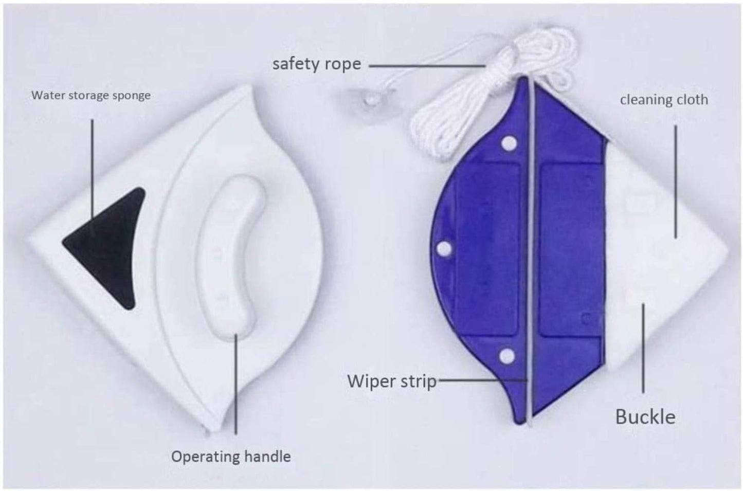 Versatile Magnetic Glass Cleaner - Double Sided Cleaning Brush for Glass Surfaces