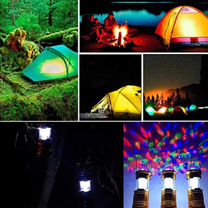 Linterna Camping LED Recargable con Control de Voz y Bola de Cristal Multicolor