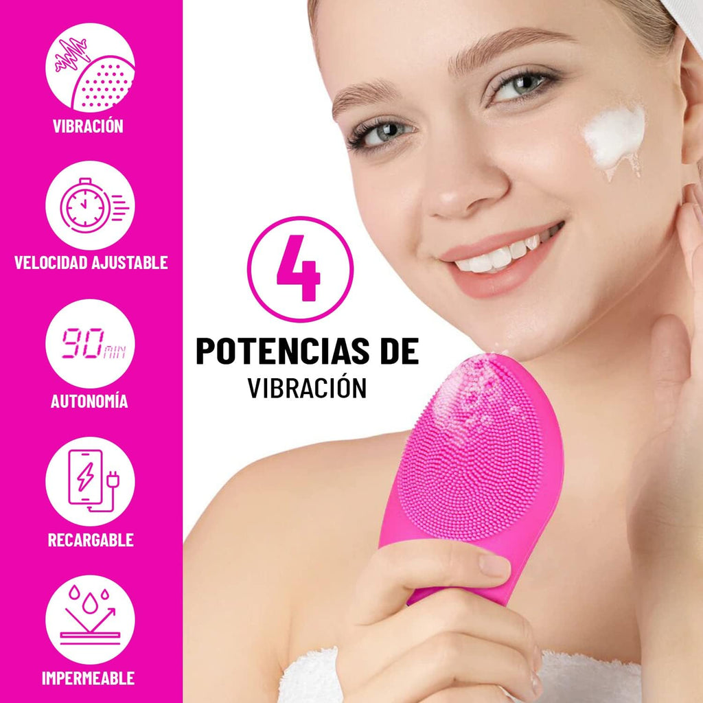 Escova de limpeza facial elétrica - Massageador esfoliante de silicone recarregável para beleza e cuidados com a pele