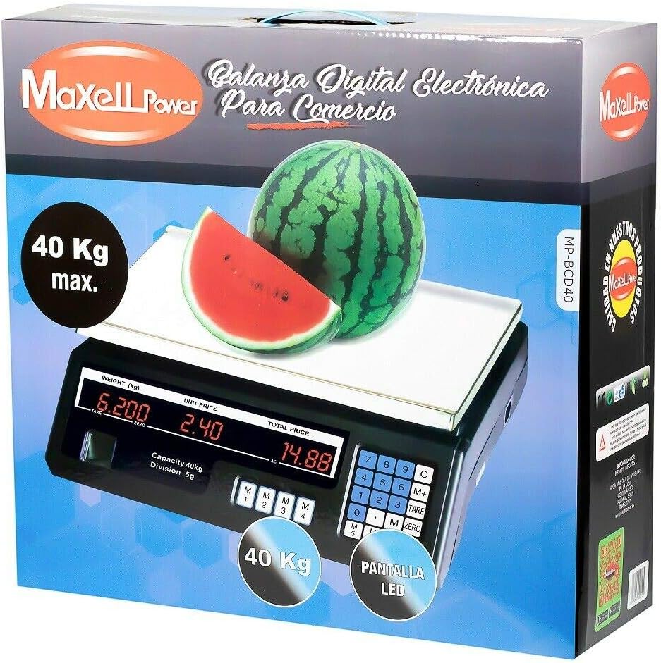 40kg Digital Commercial Scale for Fruits and Vegetables with Integrated Battery