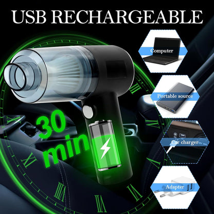 Cordless Handheld Vacuum Cleaner - Mini Vacuum Cleaner for Cars, Car, Office and Home with USB Charging