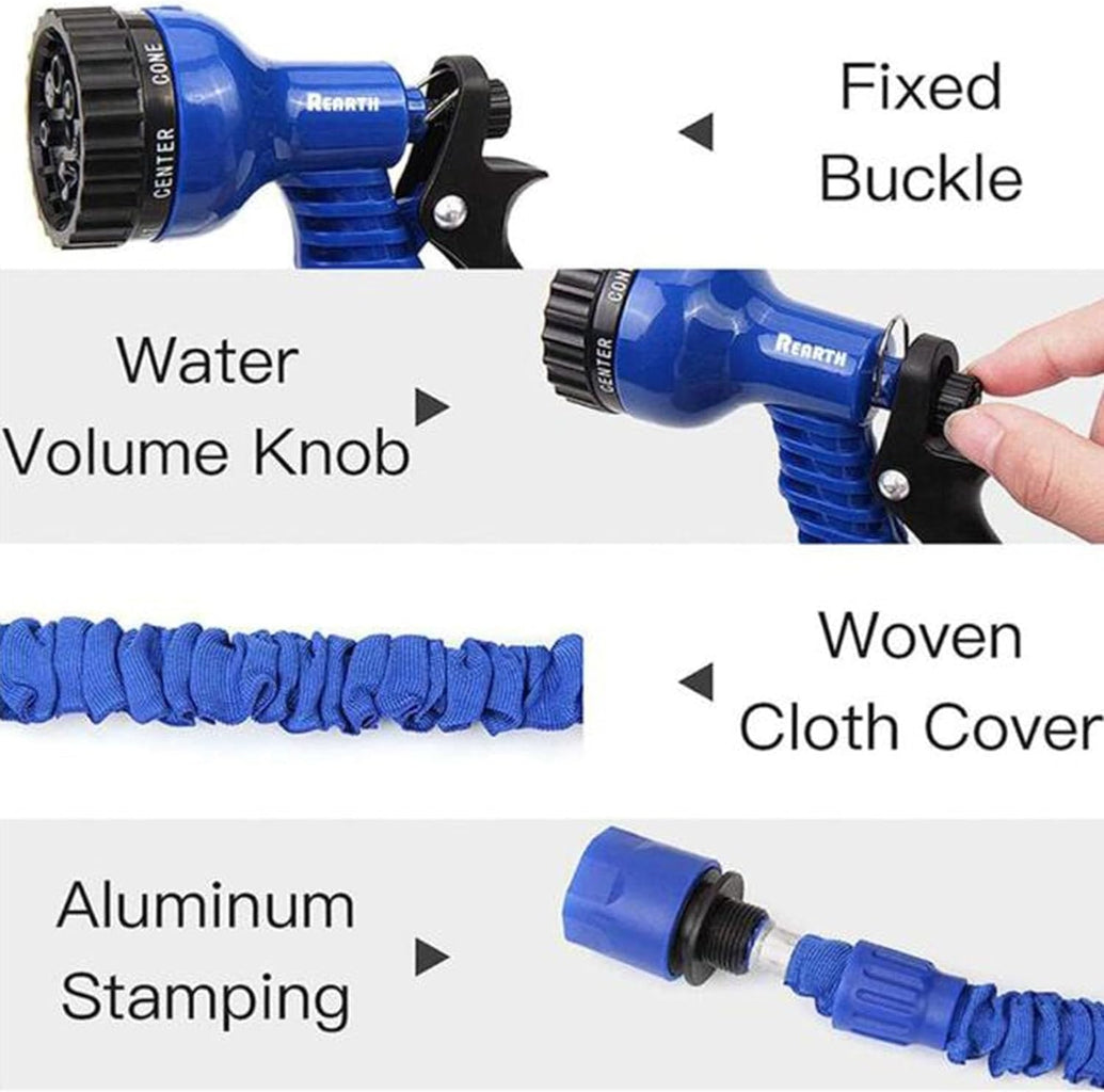 Expandable Garden Hose with 7 Mode Spray Gun - Magic Hose with Adapters