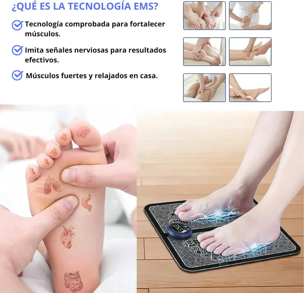 Massageador elétrico para pés EMS - Alívio total com estimulação elétrica muscular