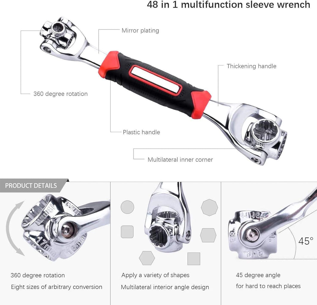 Chave universal 48 em 1 - Ferramenta multifuncional para reparo de automóveis e faça você mesmo