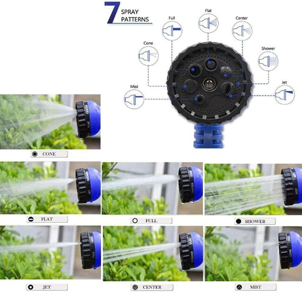 Expandable Garden Hose with 7 Mode Spray Gun - Magic Hose with Adapters