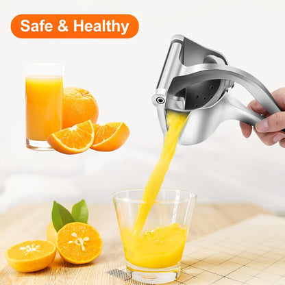 Stainless Steel Manual Fruit Juicer - Lemon and Orange Juicer with Removable Filter