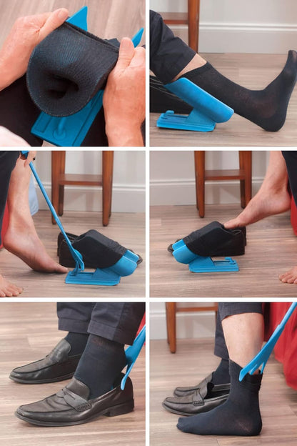 Asistente para Poner y Quitar Calcetines con Mango Largo y Calzador Incorporado