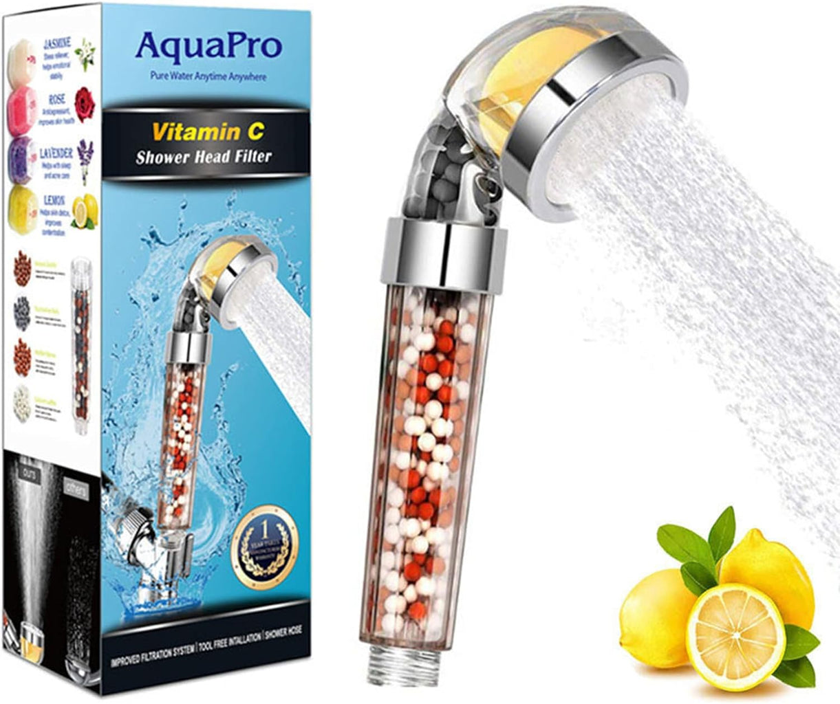 Filtered Shower Head with Vitamin C and Lemon Scent – ​​Transform your Bathroom into a Spa