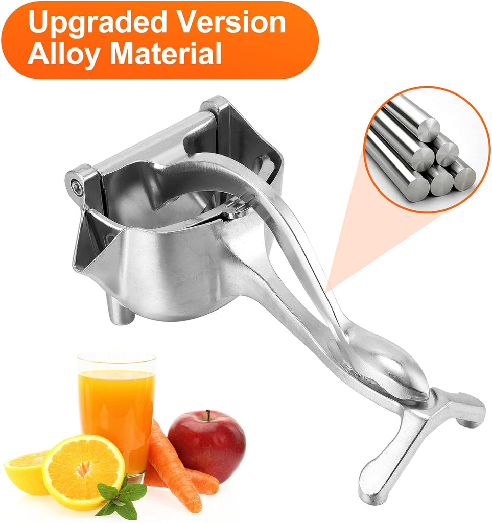 Stainless Steel Manual Fruit Juicer - Lemon and Orange Juicer with Removable Filter