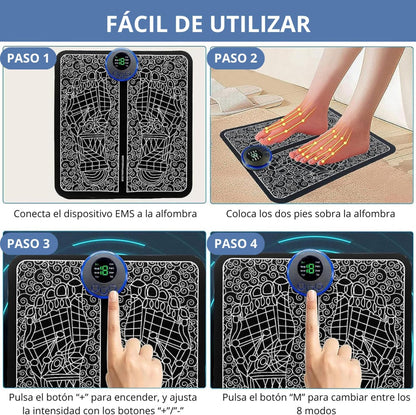 Massageador elétrico para pés EMS - Alívio total com estimulação elétrica muscular