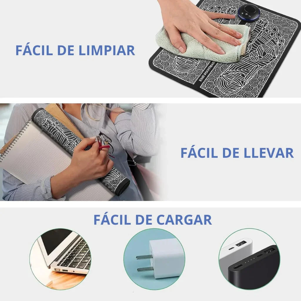 Massageador elétrico para pés EMS - Alívio total com estimulação elétrica muscular