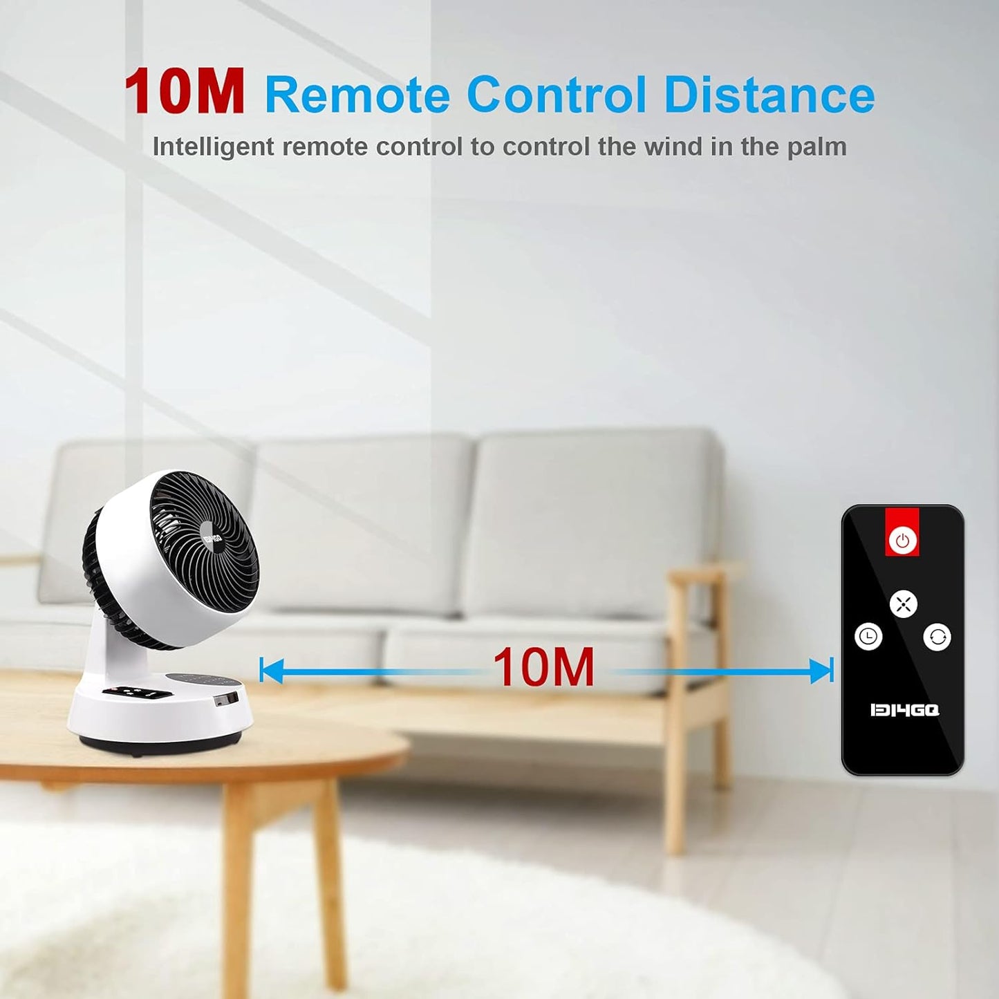 Turbo Silent Table Fan with 3D Air Circulation - Timer, Remote Control and Oscillation