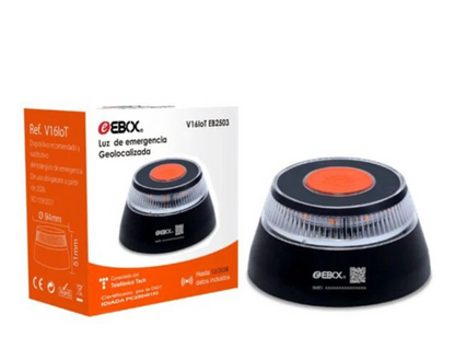 EBOX Luz Emergencia V16 Homologada DGT con Geolocalización – Baliza Conectada DGT 3.0