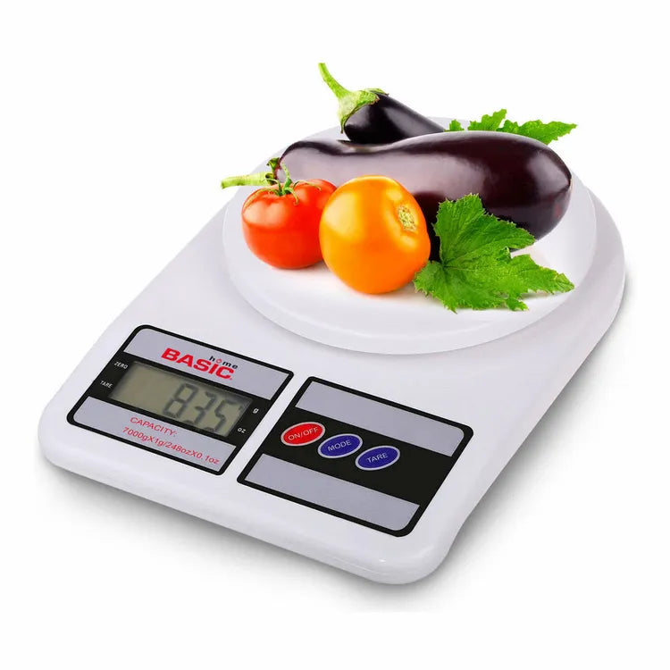 Basic Home LCD Digital Kitchen Scale - 7 kg, White