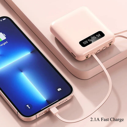 Power Bank 10000mAh with Integrated Cables