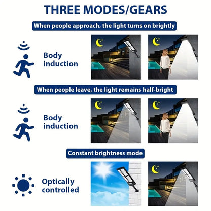 Lámpara LED Solar Exterior con Control Remoto y Sensor de Movimiento – 600W (Modelo Grande)