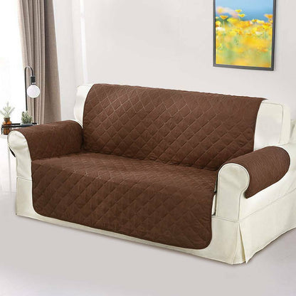 ANDRA Sofa Protector - Reversible, 3 Seater, Chocolate-Beige, 280 cm